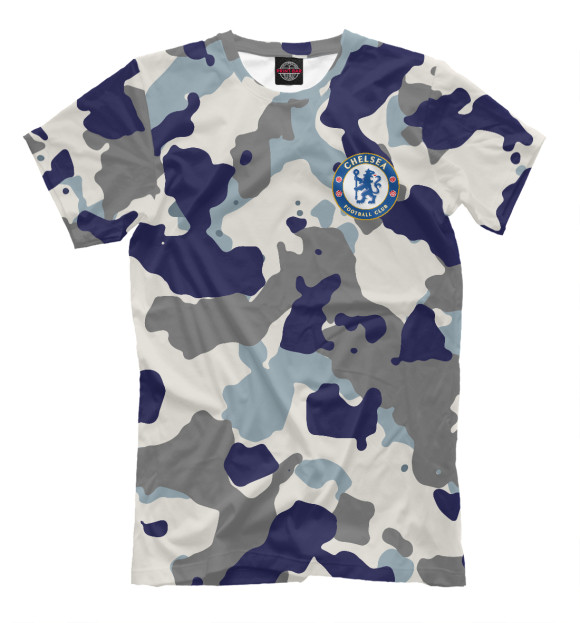 Мужская футболка с изображением FC Chelsea Camouflage цвета Серый