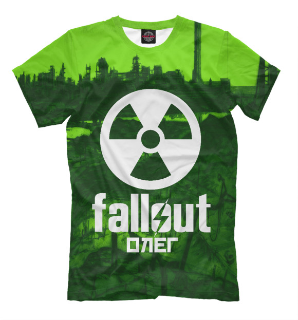 Мужская футболка с изображением Fallout-Олег цвета Темно-зеленый