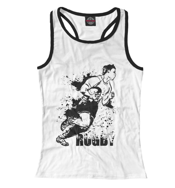 Женская майка-борцовка с изображением Мужской спорт цвета Белый