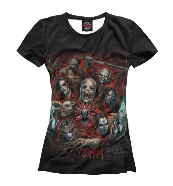 Футболка для девочек с изображением Slipknot цвета Белый
