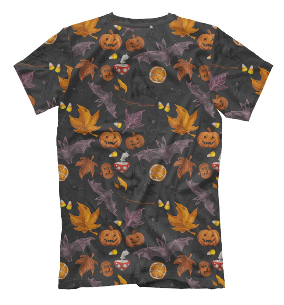 Мужская футболка с изображением Halloween - Autumn Holiday цвета Белый