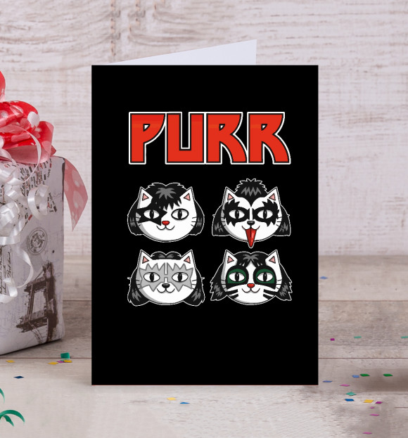 Открытка с изображением Purr kiss цвета Белый