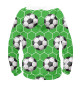 Худи для мальчика Футбольные мячи на зеленом фоне