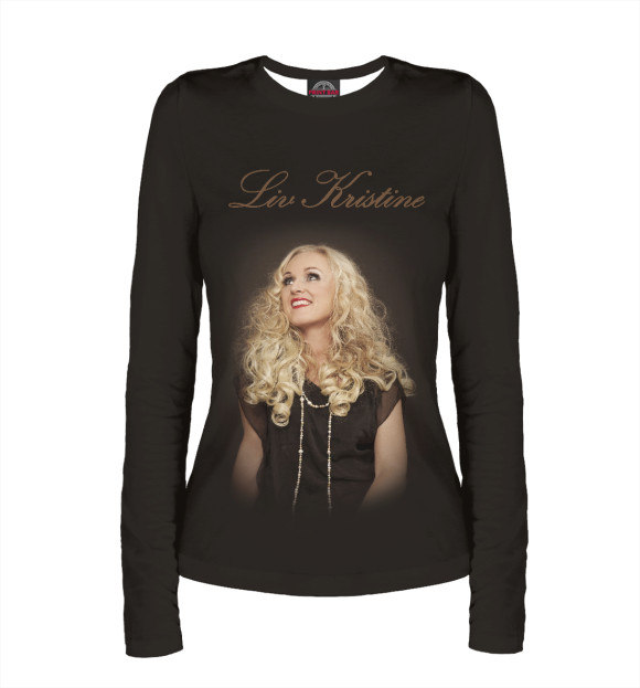 Женский лонгслив с изображением Liv Kristine цвета Белый