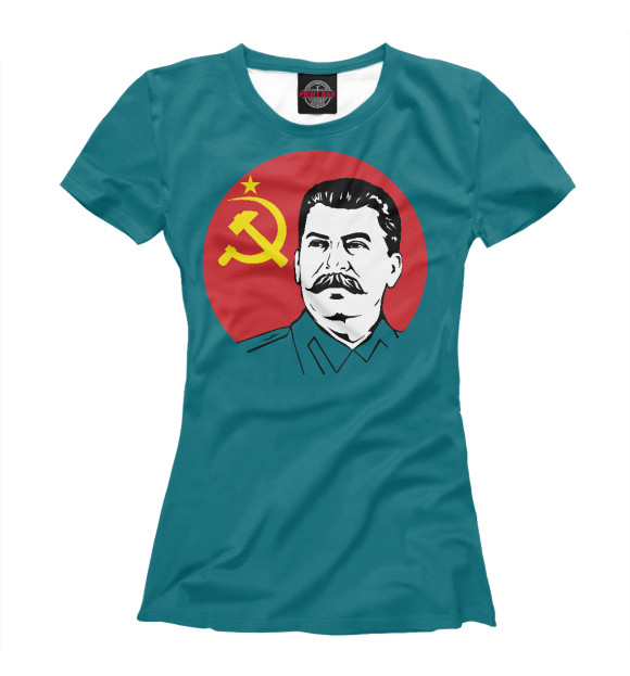 Женская футболка с изображением Stalin цвета Белый