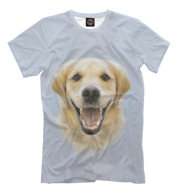 Мужская футболка с изображением Собакин цвета Бежевый