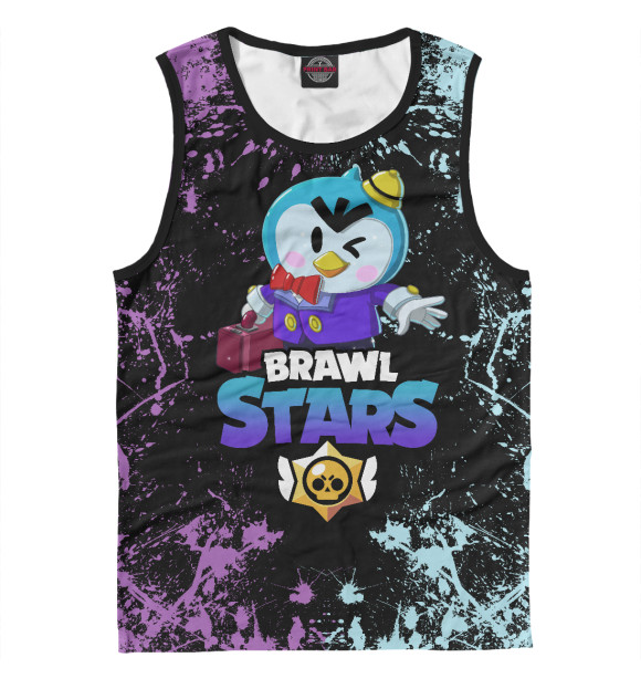 Майка для мальчика с притом Mr. P Brawl Stars цвета Белый Майка для мальчика с изображением Mr. P Brawl Stars цвета Белый