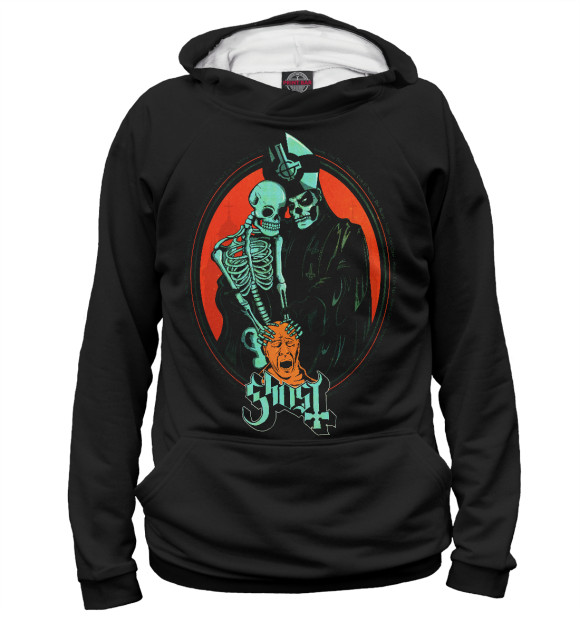 Женское худи с изображением Ghost цвета Белый