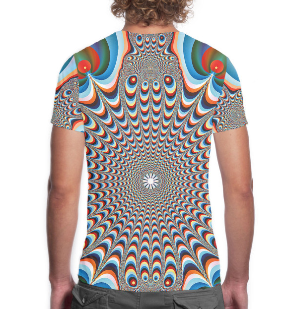 Мужская футболка с изображением Оптическая иллюзия цвета Белый