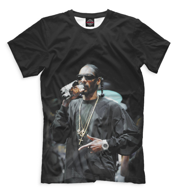 Мужская футболка с изображением Snoop Dogg цвета Черный