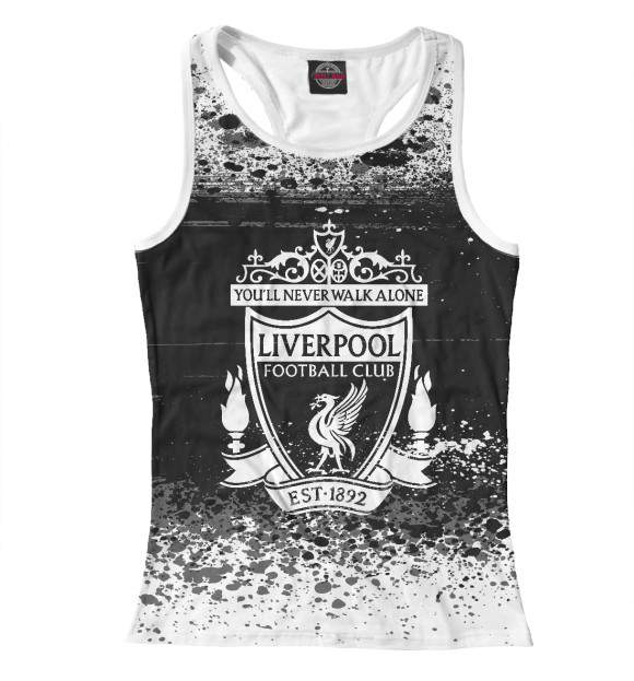 Женская майка-борцовка с изображением Liverpool цвета Белый