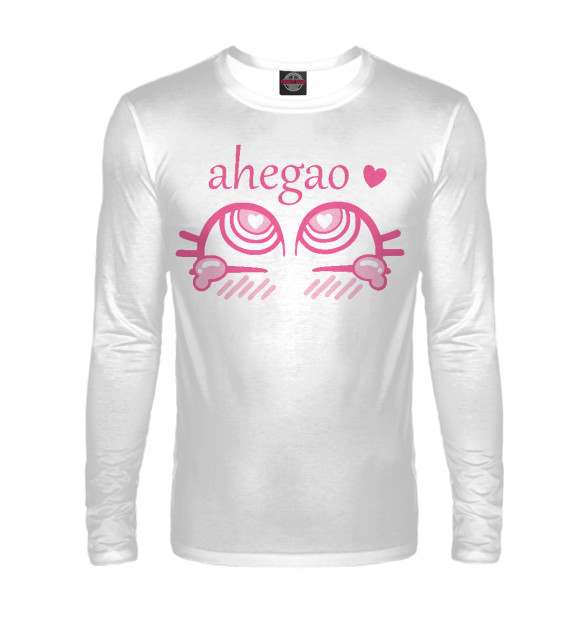 Мужской лонгслив с изображением Ahegao Anime цвета Белый