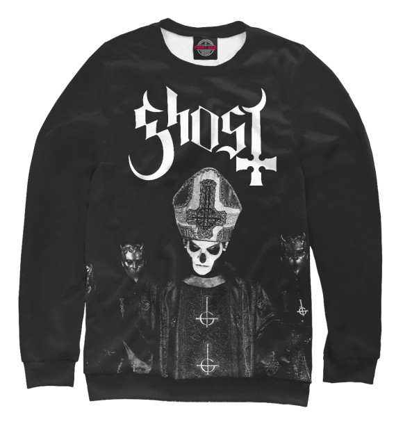 Свитшот для мальчиков с изображением Ghost цвета Белый