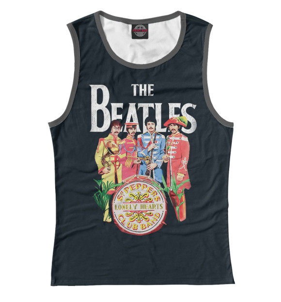 Майка для девочки с изображением The Beatles цвета Белый