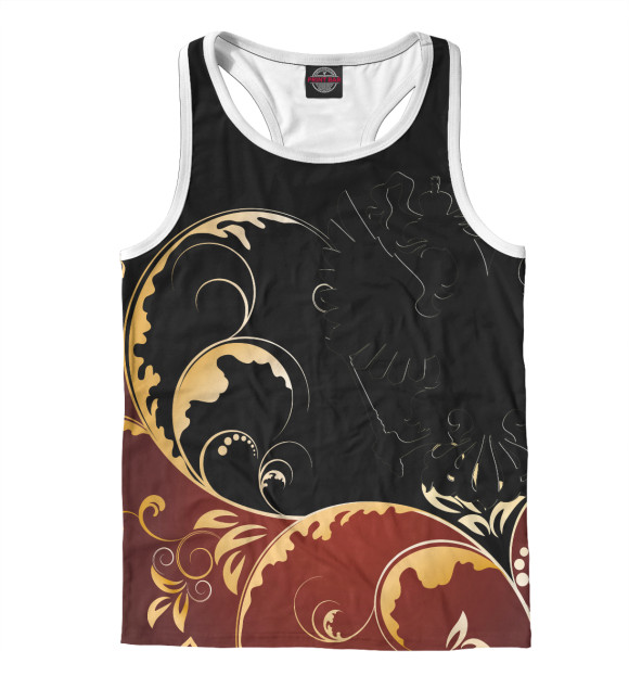 Мужская майка-борцовка с изображением Герб РФ цвета Белый