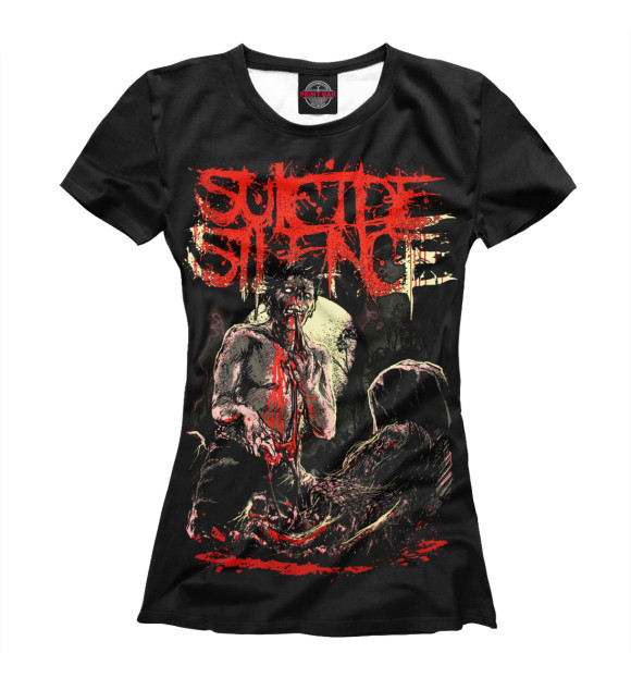 Женская футболка с изображением Suicide Silence цвета Белый