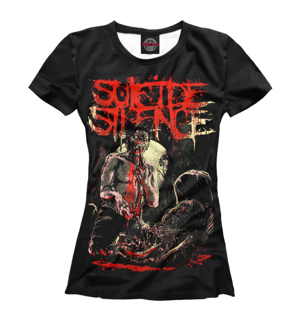 Футболка для девочек с изображением Suicide Silence цвета Белый
