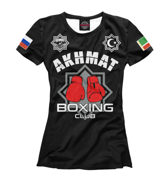 Женская футболка с изображением Akhmat Boxing Club цвета Белый