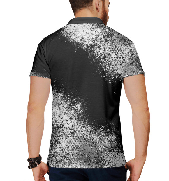 Мужское поло с притом Renault splatter цвета Белый Мужское поло с изображением Renault splatter цвета Белый