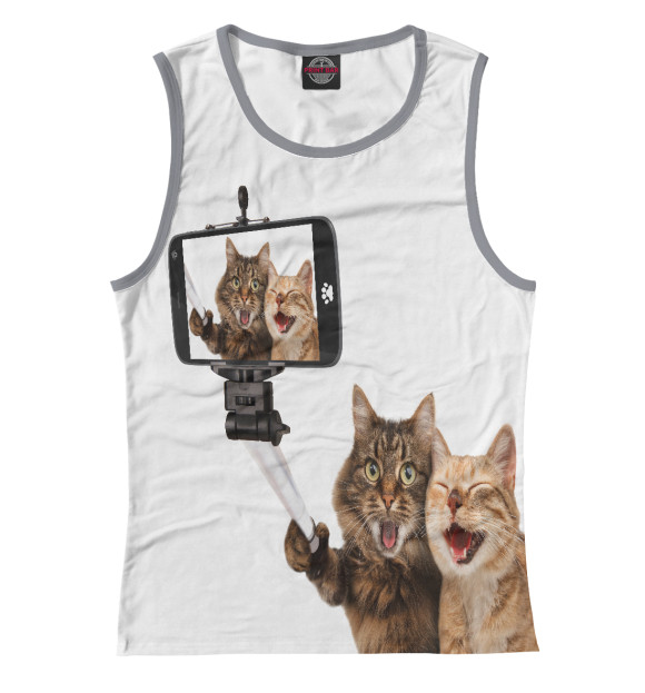 Майка для девочки с изображением КотоСелфи цвета Белый