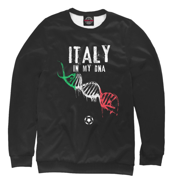 Мужской свитшот с изображением Италия в ДНК цвета Белый