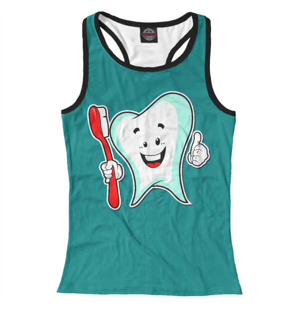 Женская майка-борцовка с изображением Стоматолог цвета Белый