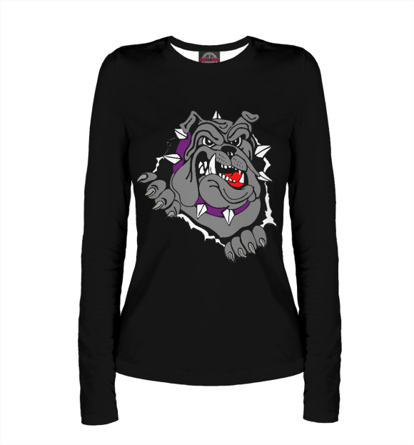 Женский лонгслив с изображением Pit-Bull цвета Белый