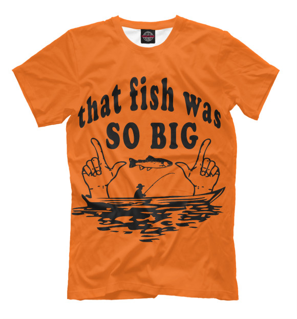 Футболка для мальчиков с изображением That fish was so big цвета Белый