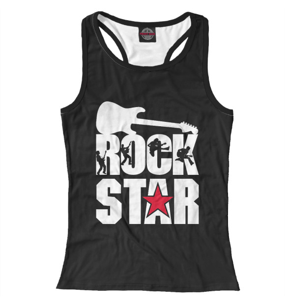 Женская майка-борцовка с изображением RockStar цвета Белый