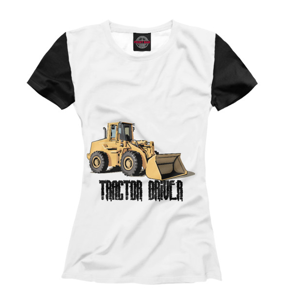 Женская футболка с изображением Tractor driver цвета Белый