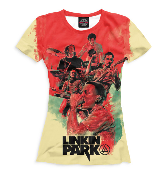 Женская футболка с изображением Linkin Park цвета Белый