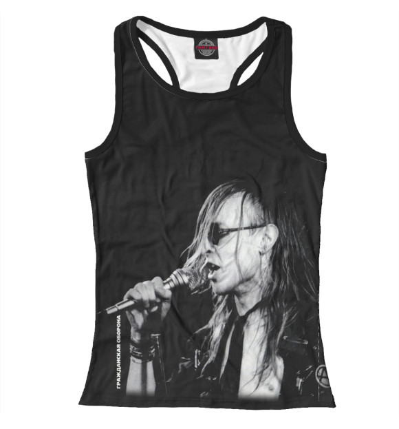 Женская майка-борцовка с изображением Гражданская оборона цвета Белый