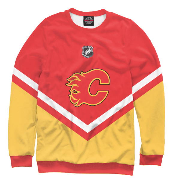 Мужской свитшот с изображением Calgary Flames цвета Белый