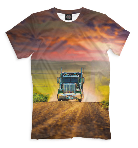 Футболка для мальчиков с изображением Грузовик цвета Светло-коричневый