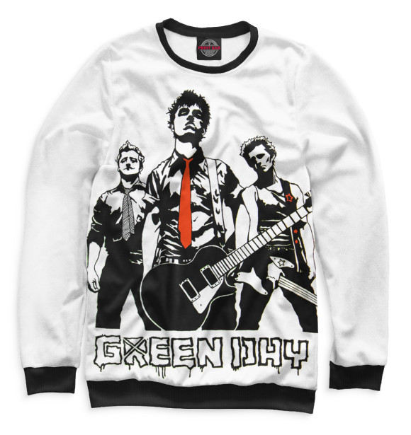Свитшот для мальчиков с изображением Green Day цвета Белый
