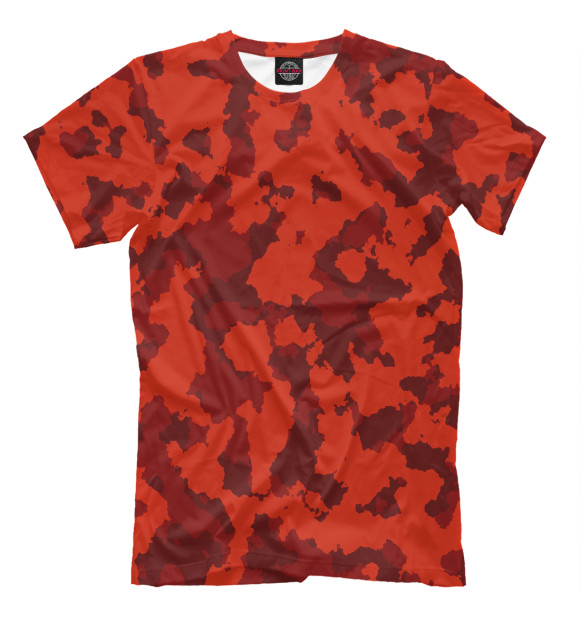 Мужская футболка с изображением Красный Камуфляж цвета Светло-коричневый