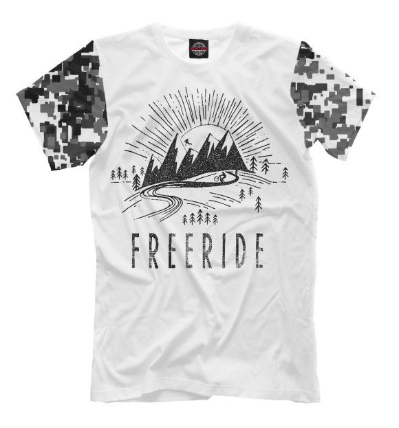 Футболка для мальчиков с изображением Freeride цвета Молочно-белый