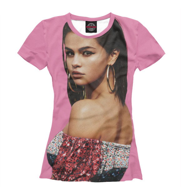 Женская футболка с изображением Selena Gomez цвета Белый