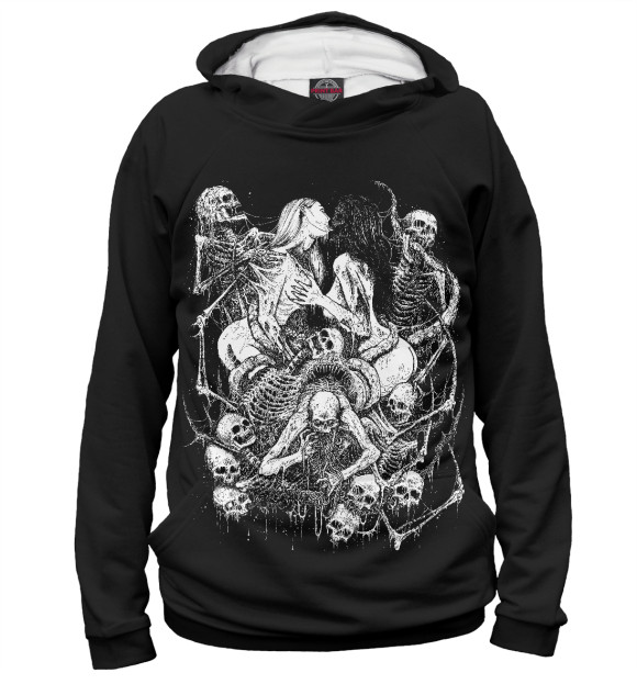 Мужское худи с изображением Нечисть цвета Белый