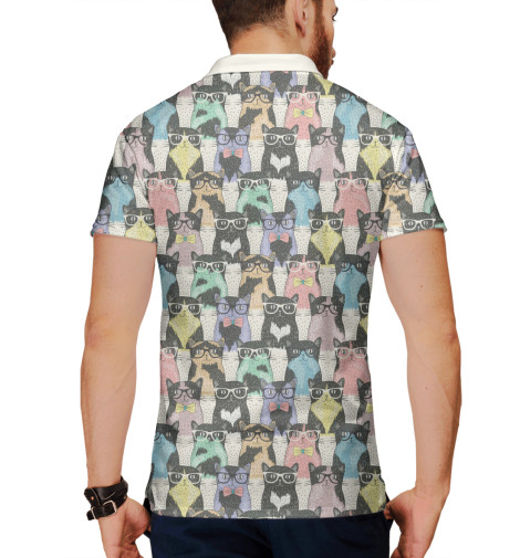 

Поло Print Bar, Белый, Умные Котейки