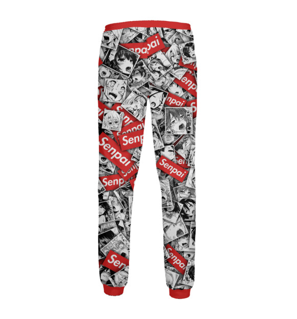 Мужские спортивные штаны с изображением Senpai ahegao цвета Белый
