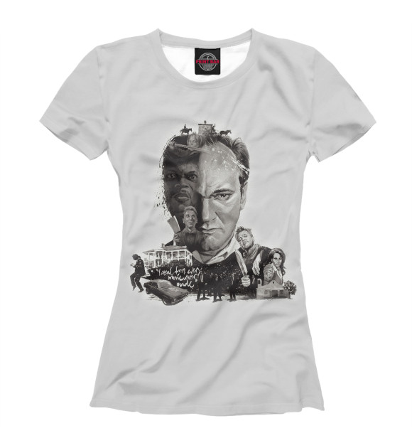 Футболка для девочек с притом Фильмы Тарантино цвета Белый Футболка для девочек с изображением Фильмы Тарантино цвета Белый