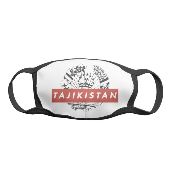 Маска тканевая с изображением Tajikistan цвета Белый