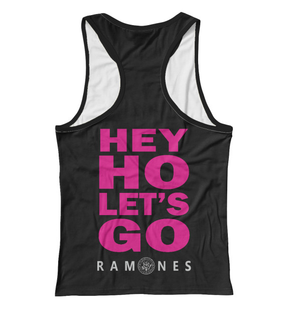 Женская майка-борцовка с изображением Ramones pink цвета Белый