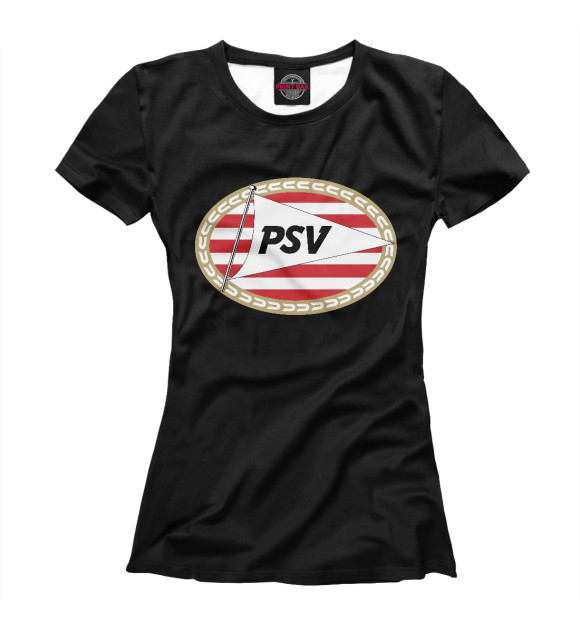 Футболка для девочек с изображением PSV цвета Белый