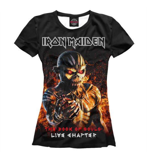 Женская футболка с изображением Iron Maiden цвета Белый