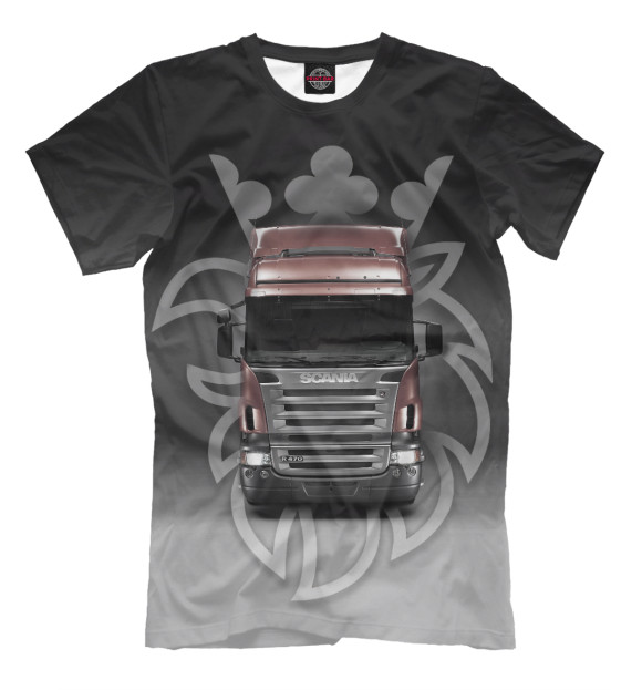 Мужская футболка с изображением Scania цвета Серый
