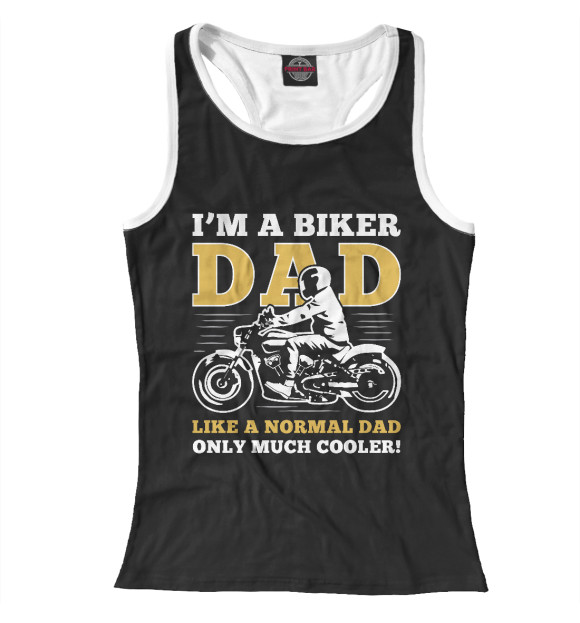 Женская майка-борцовка с изображением Байкер цвета Белый