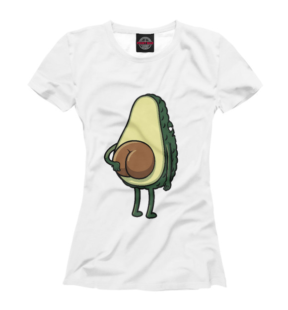 Женская футболка с изображением Авокадо цвета Белый