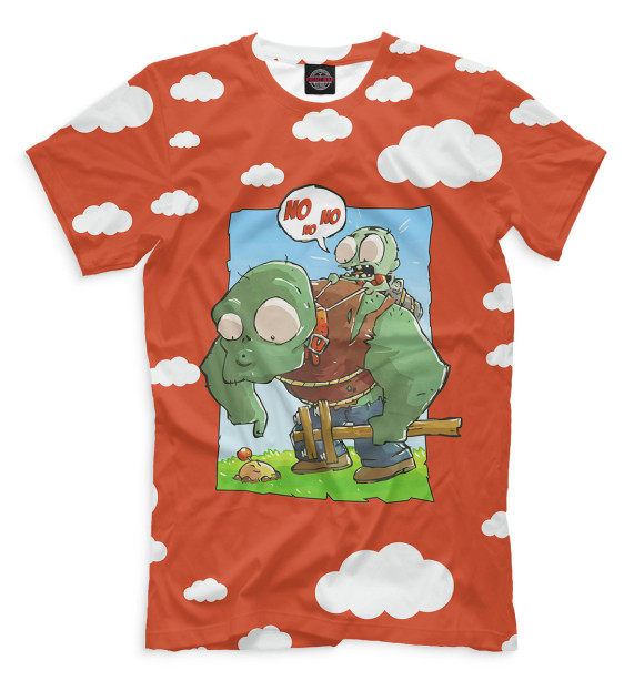 Футболка для мальчиков с изображением Plants vs. Zombies цвета Светло-коричневый